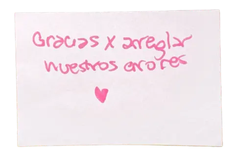 Mensajito escrito a mano por unx conventillerx