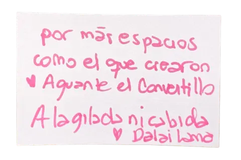 Mensajito escrito a mano por unx conventillerx