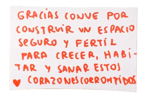 Mensajito escrito a mano por unx conventillerx