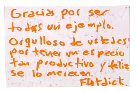 Mensajito escrito a mano por unx conventillerx