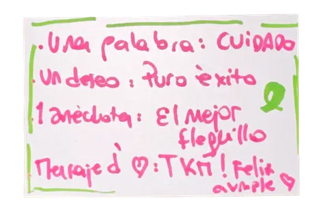 Mensajito escrito a mano por unx conventillerx
